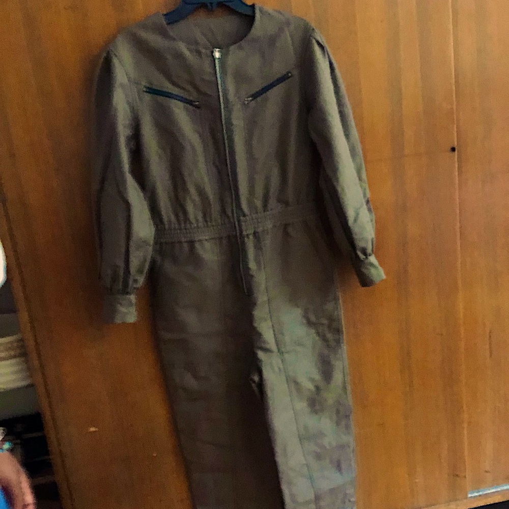 Cool GREY Rebecca Minkoff sample sale utility style jumpsuit.